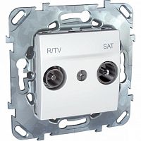 Розетка TV-FM-SAT UNICA, проходная, белый | код. MGU5.456.18ZD | Schneider Electric